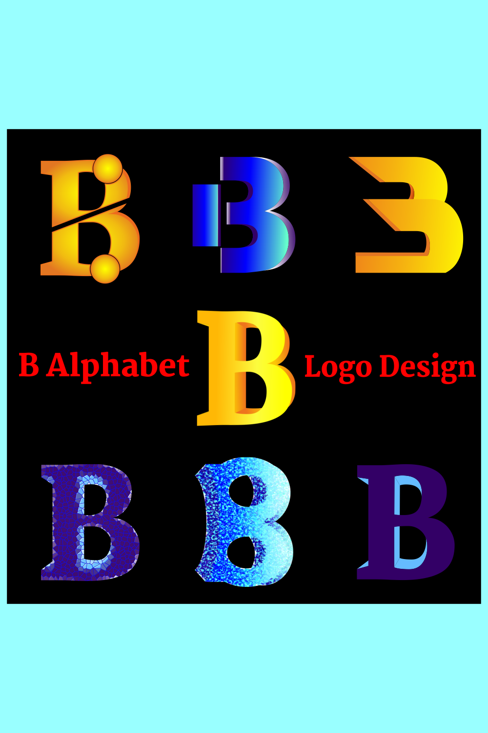 B alphabet logo design pinterest preview image.
