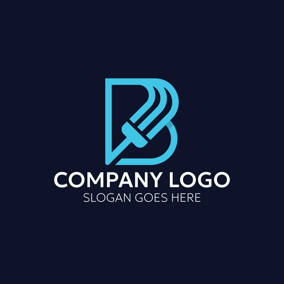 Letter B Paint Logo design vector template preview image.