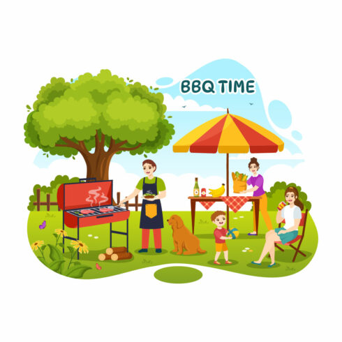 19 Barbecue and Grill Set Vector Illustration cover image.
