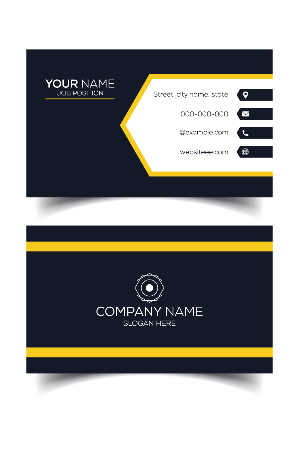 Creative and modern corporate business card template pinterest preview image.