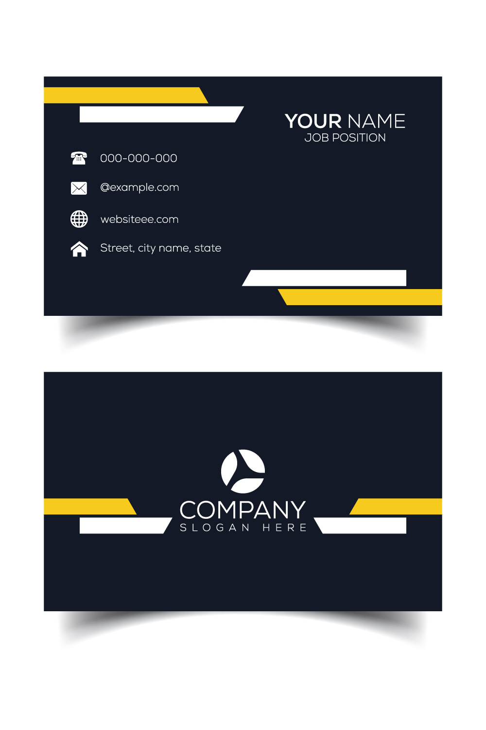 Creative and modern corporate business card template pinterest preview image.