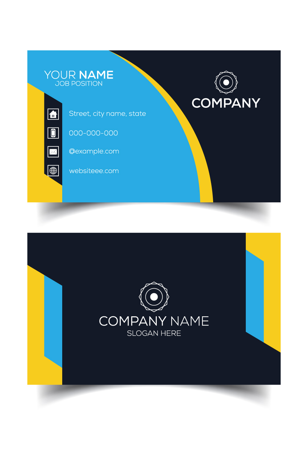 Creative and modern corporate business card template pinterest preview image.