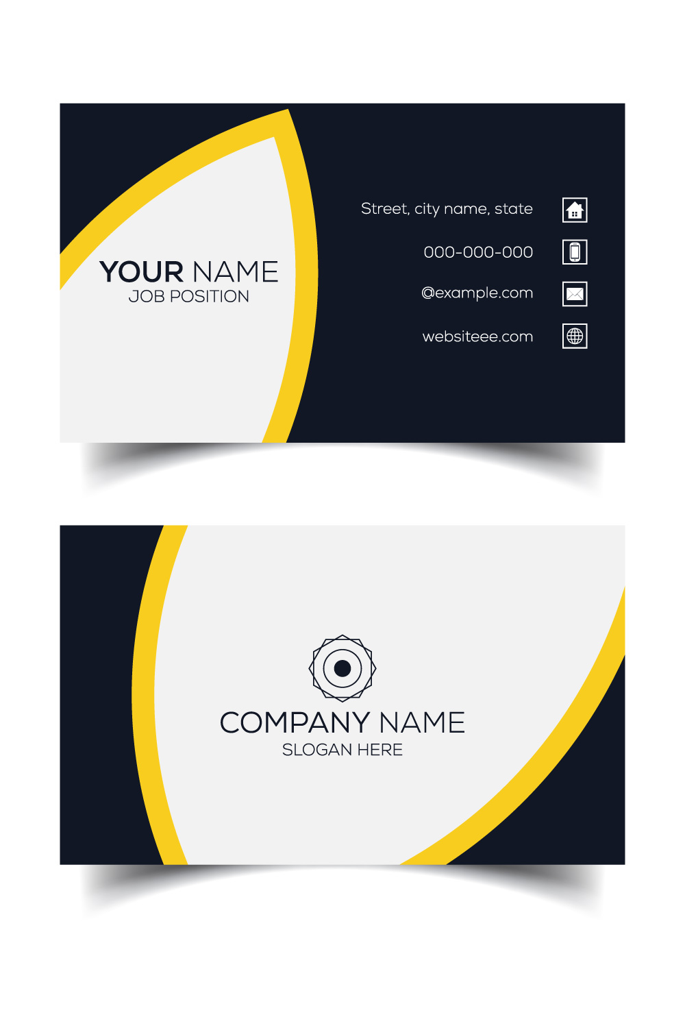 Creative and modern corporate business card template pinterest preview image.