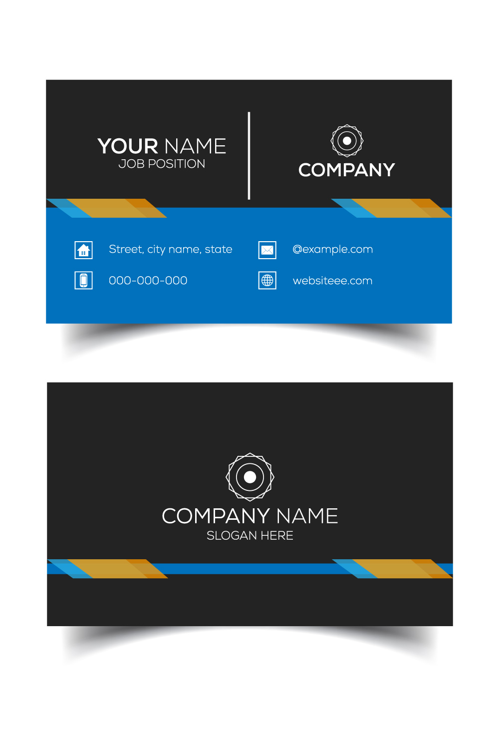 Creative and modern corporate business card template pinterest preview image.