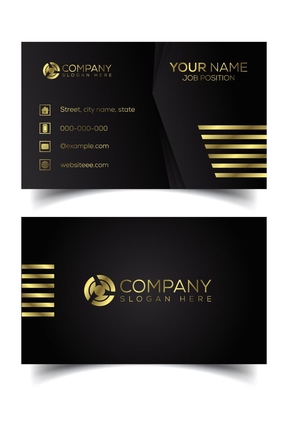 Creative and modern corporate business card template pinterest preview image.