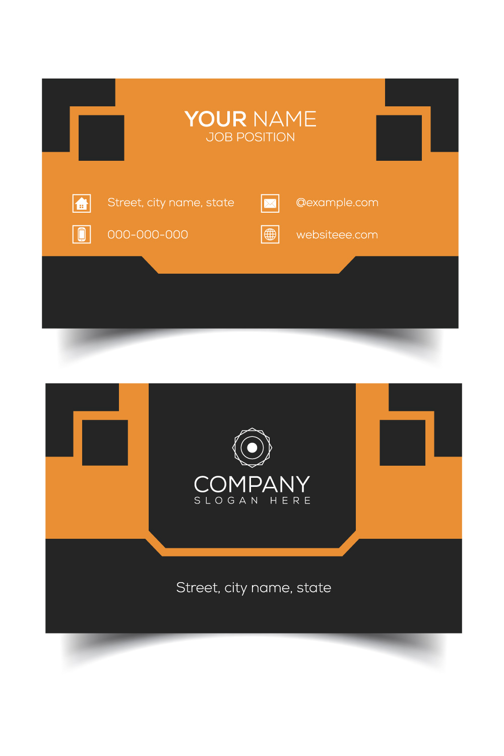 Creative and modern corporate business card template pinterest preview image.