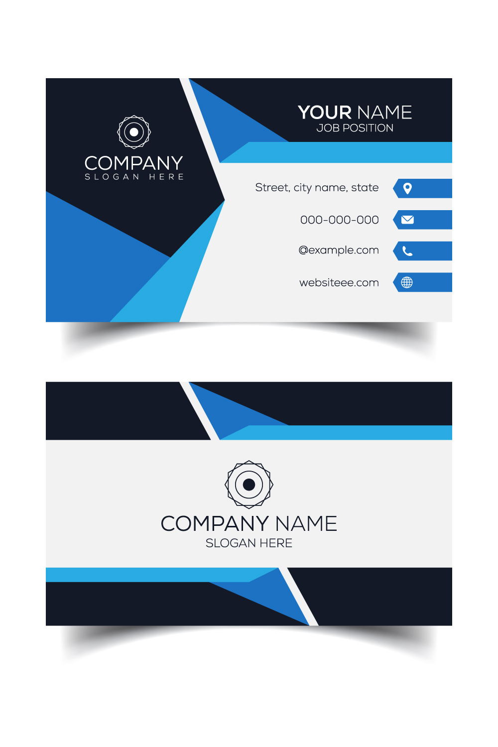 Creative and modern corporate business card template pinterest preview image.