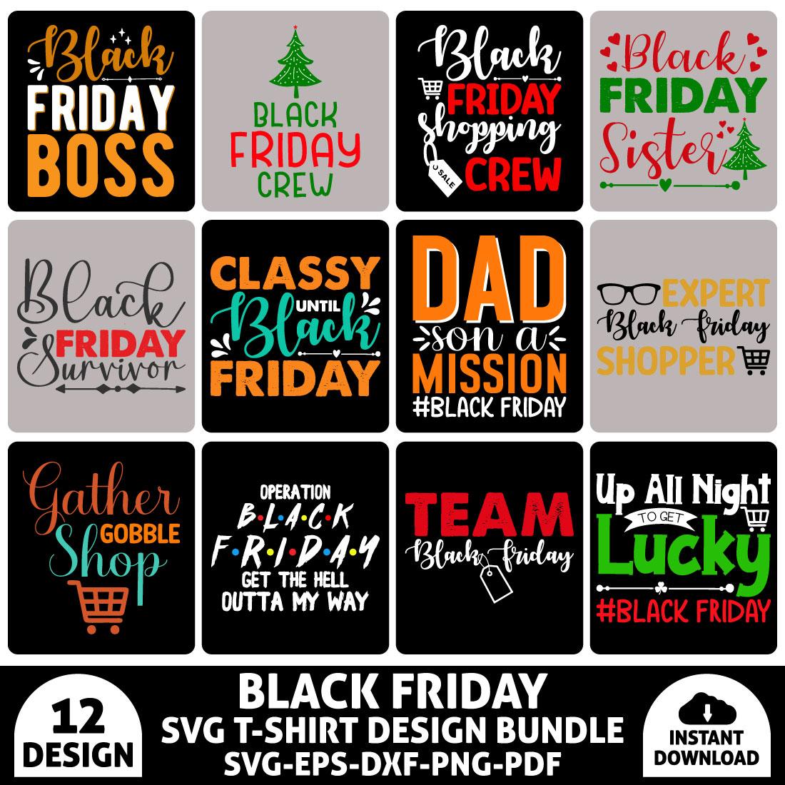 Black Friday SVG T-shirt Design Bundle preview image.