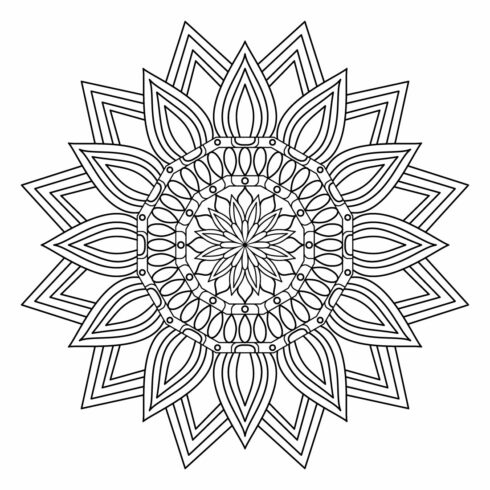 Black Vector Mandala Design Template SVG, Ai, EPS, PDF, JPG, PNG File cover image.