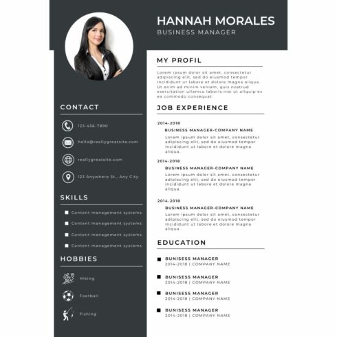 Professional Manager Resume / CV Template cover image.
