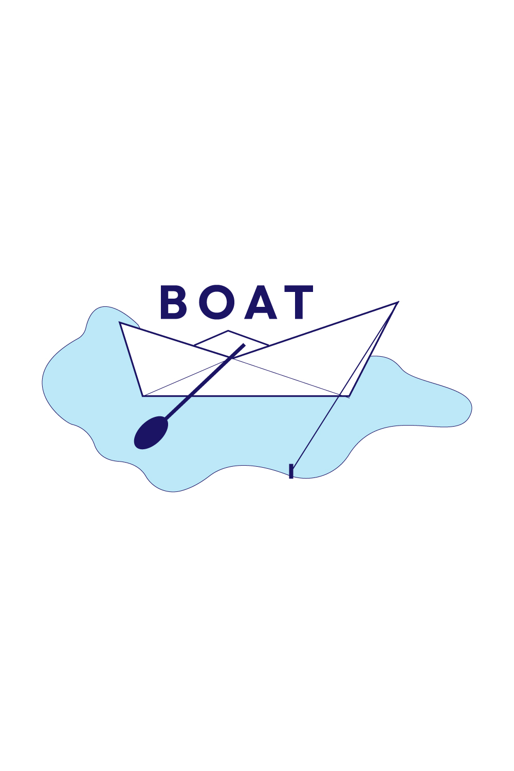 Minimalist Boat Logo Design pinterest preview image.