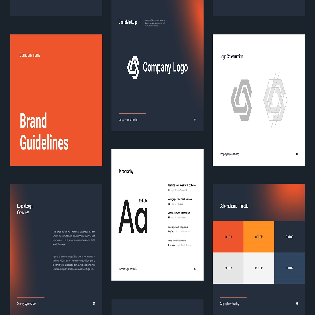 Brand manual template design preview image.