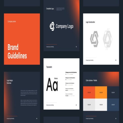 Brand manual template design cover image.