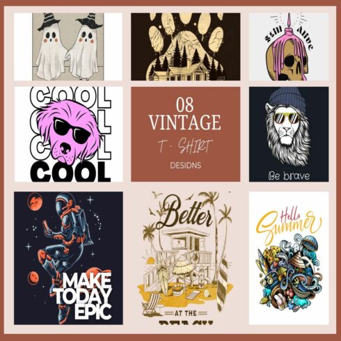 Custom and Typographic T-Shirt Designs Bundle cover image.