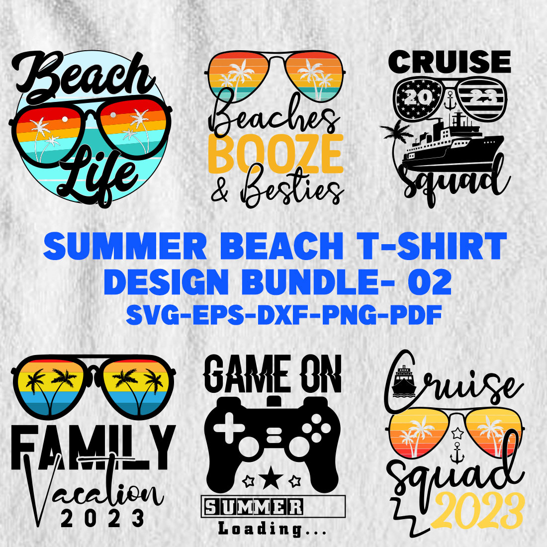 Summer Vacation T-shirt Design Bundle- 02 cover image.