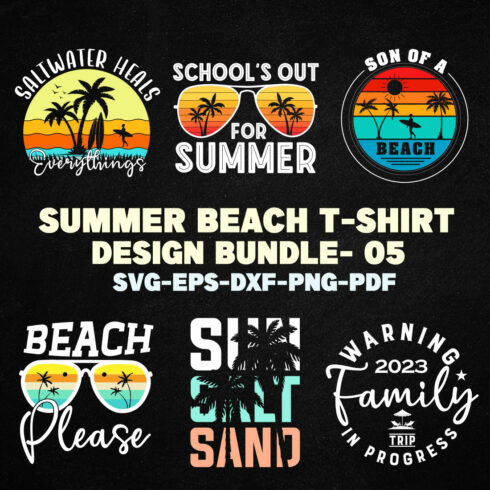 Funny Summer T-shirt Design Bundle - 05 cover image.