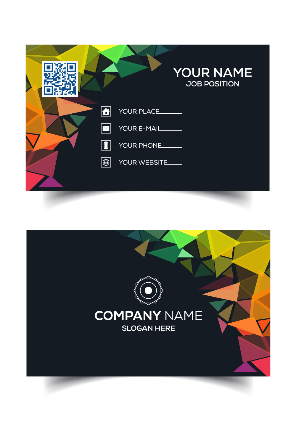 Creative and modern corporate business card template pinterest preview image.