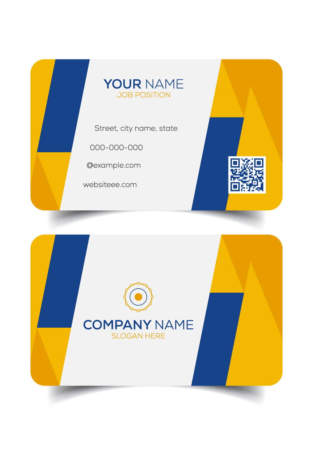 Creative and modern corporate business card template pinterest preview image.