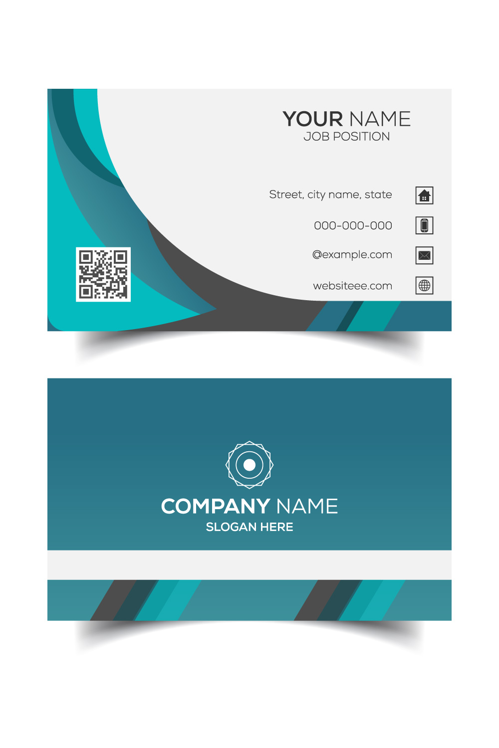 Creative and modern corporate business card template pinterest preview image.