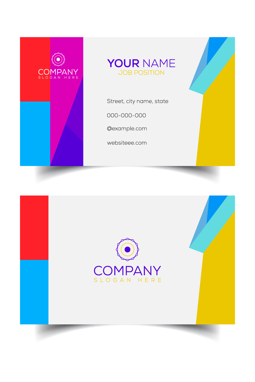 Creative and modern corporate business card template pinterest preview image.