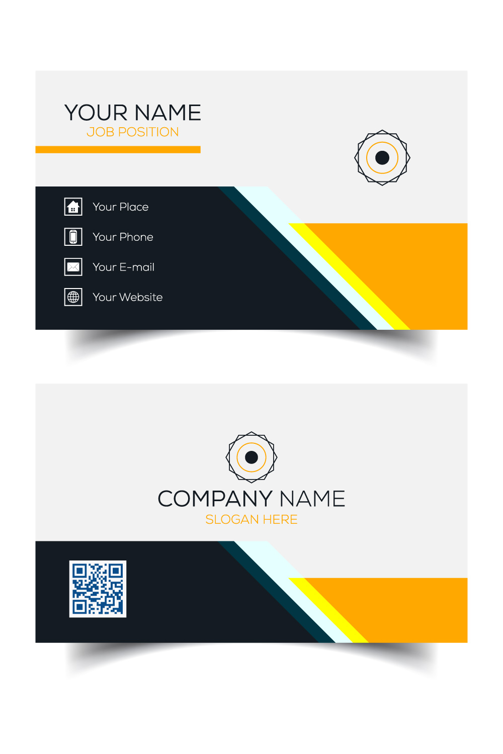 Creative and modern corporate business card template pinterest preview image.