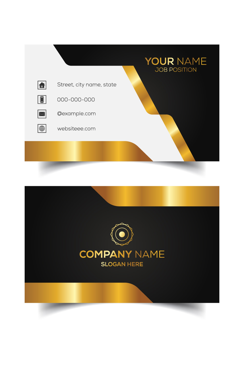 Creative and modern corporate business card template pinterest preview image.