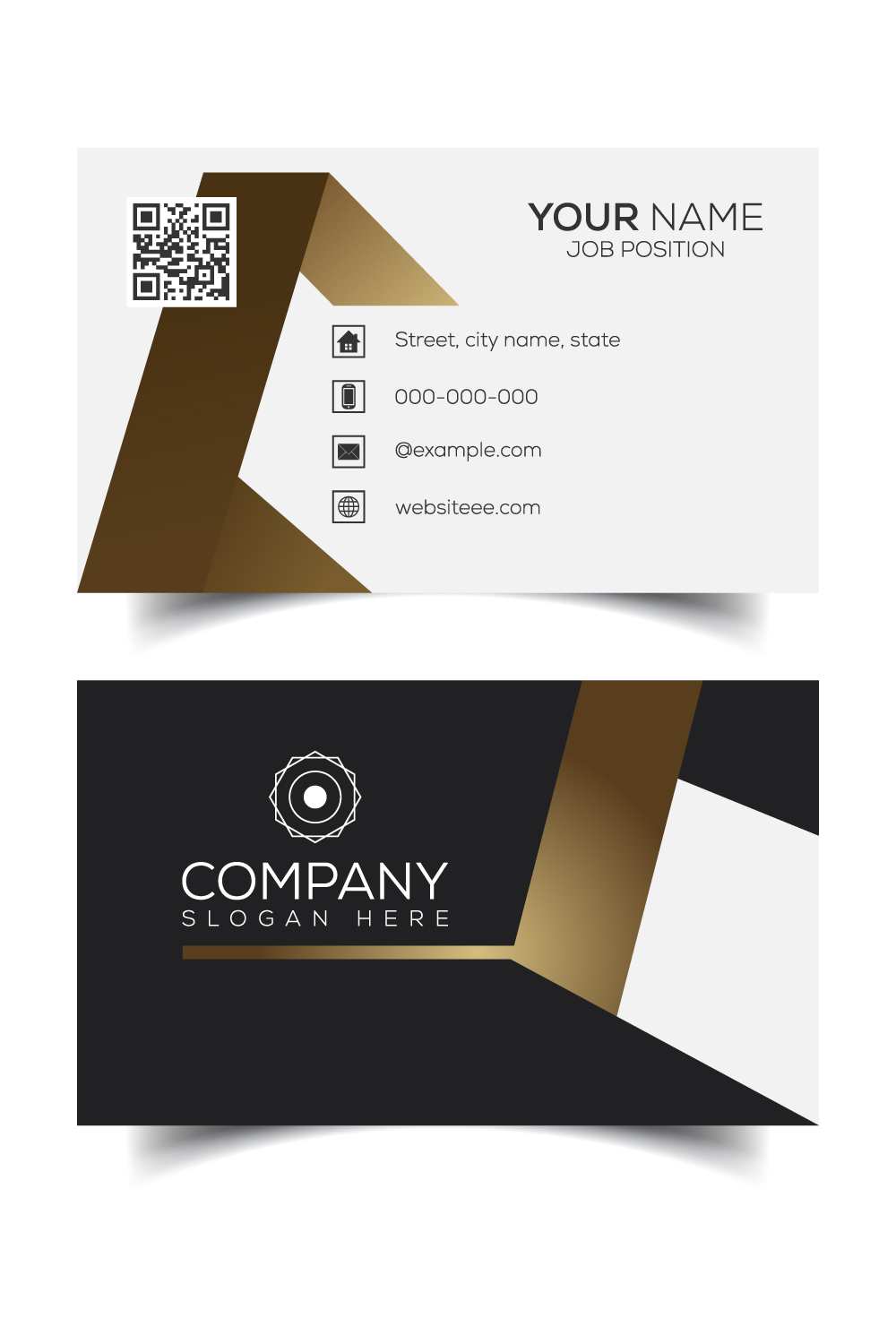 Creative and modern corporate business card template pinterest preview image.