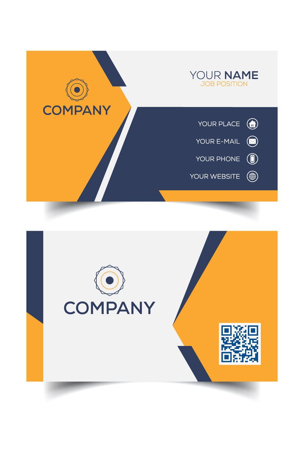 Creative and modern corporate business card template pinterest preview image.