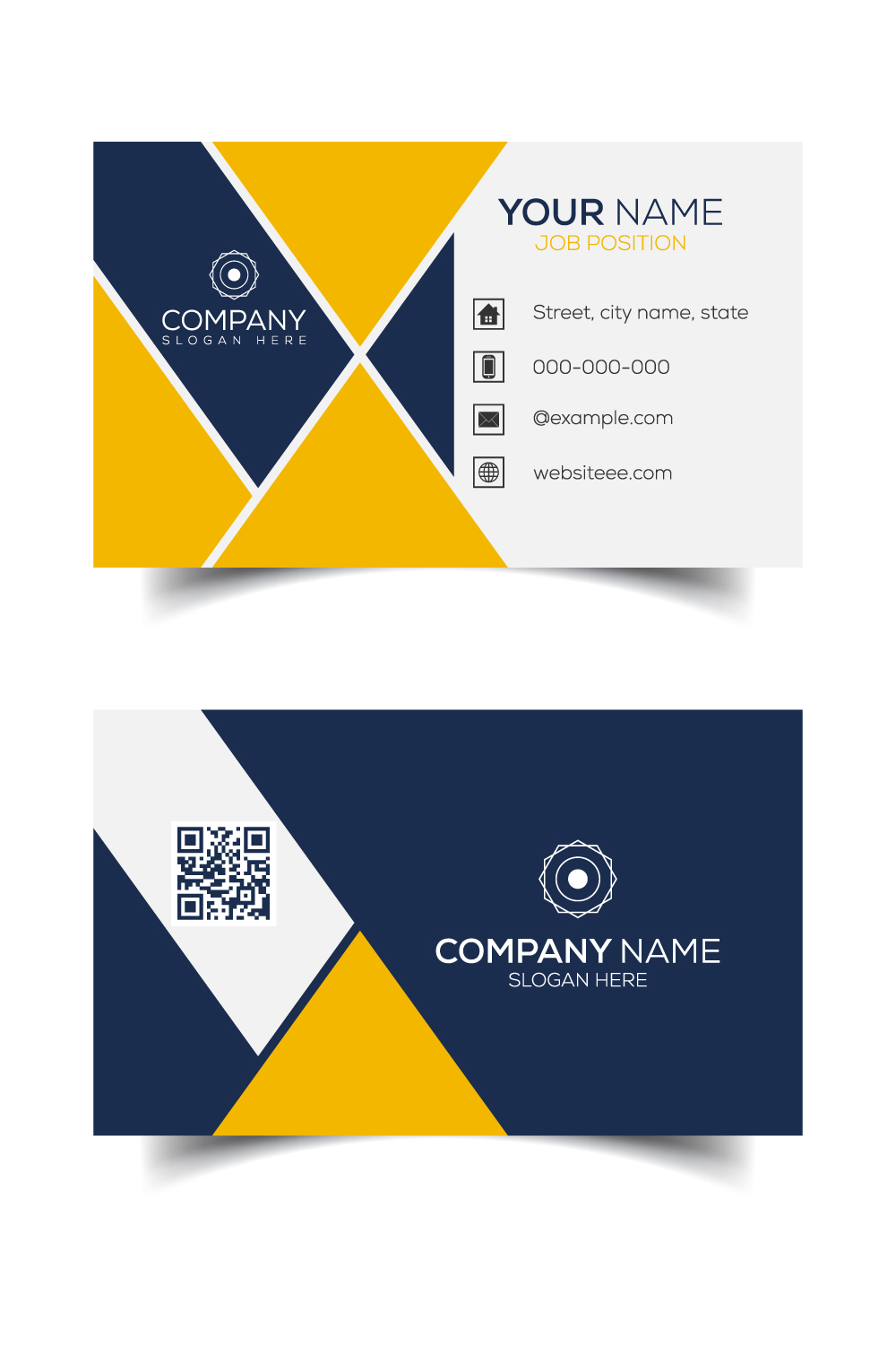 Creative and modern corporate business card template pinterest preview image.