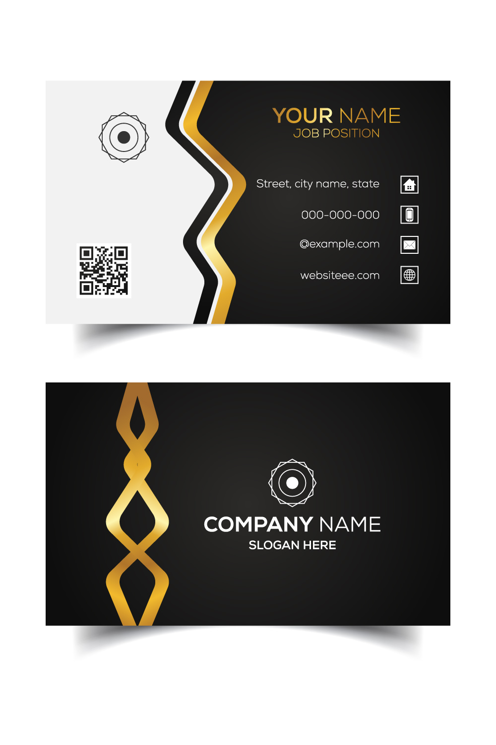 Creative and modern corporate business card template pinterest preview image.