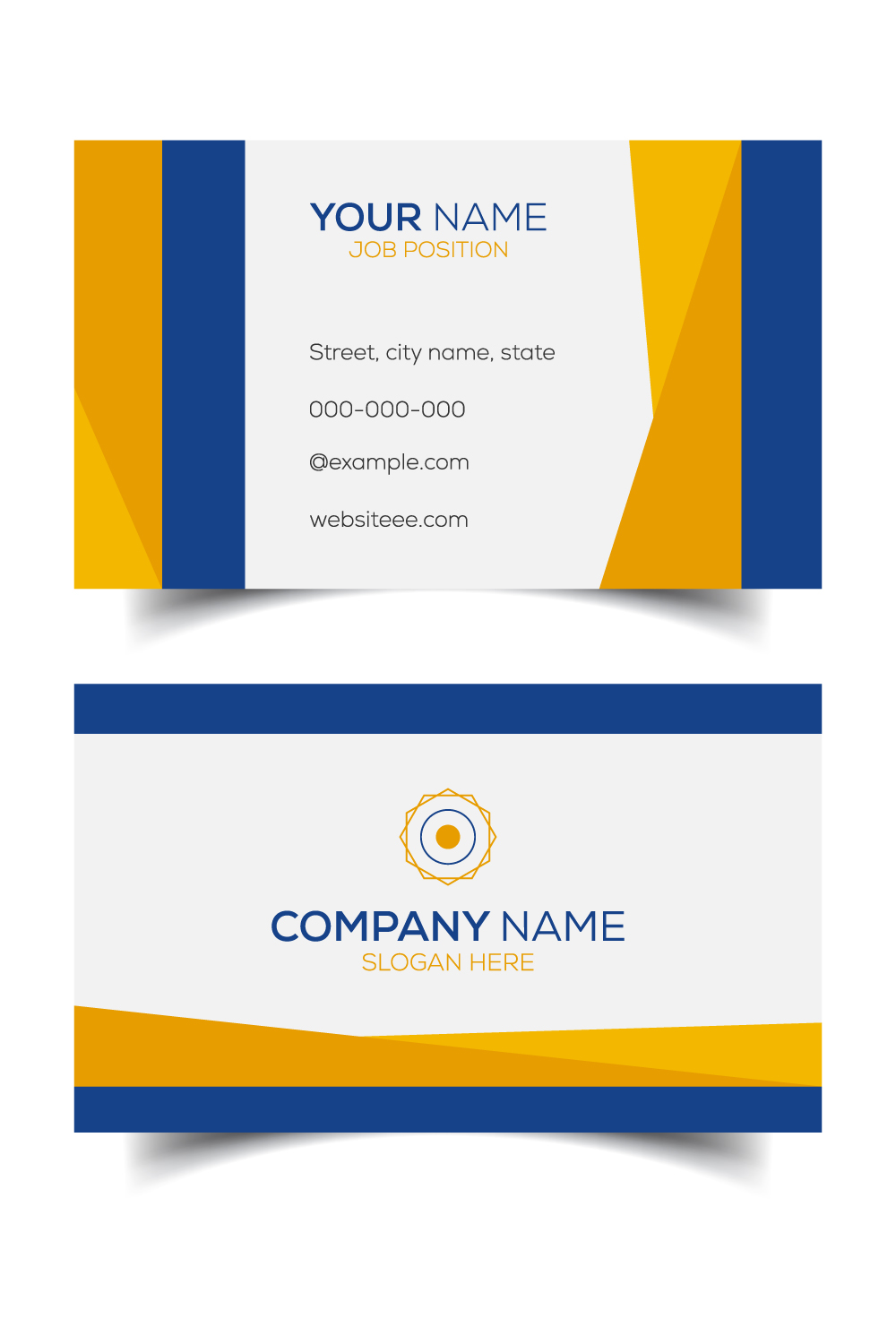 Creative and modern corporate business card template pinterest preview image.