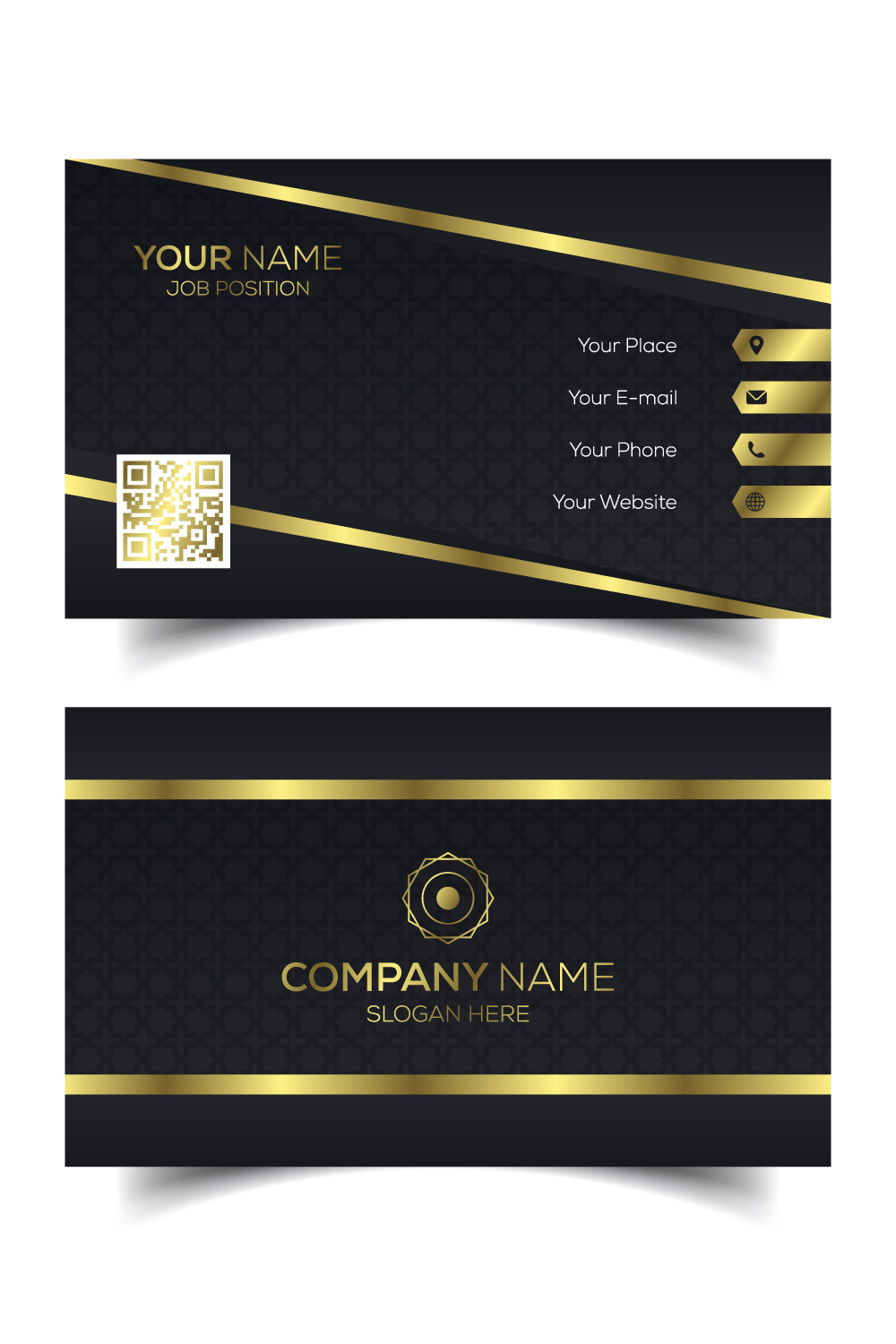 Creative and modern corporate business card template pinterest preview image.