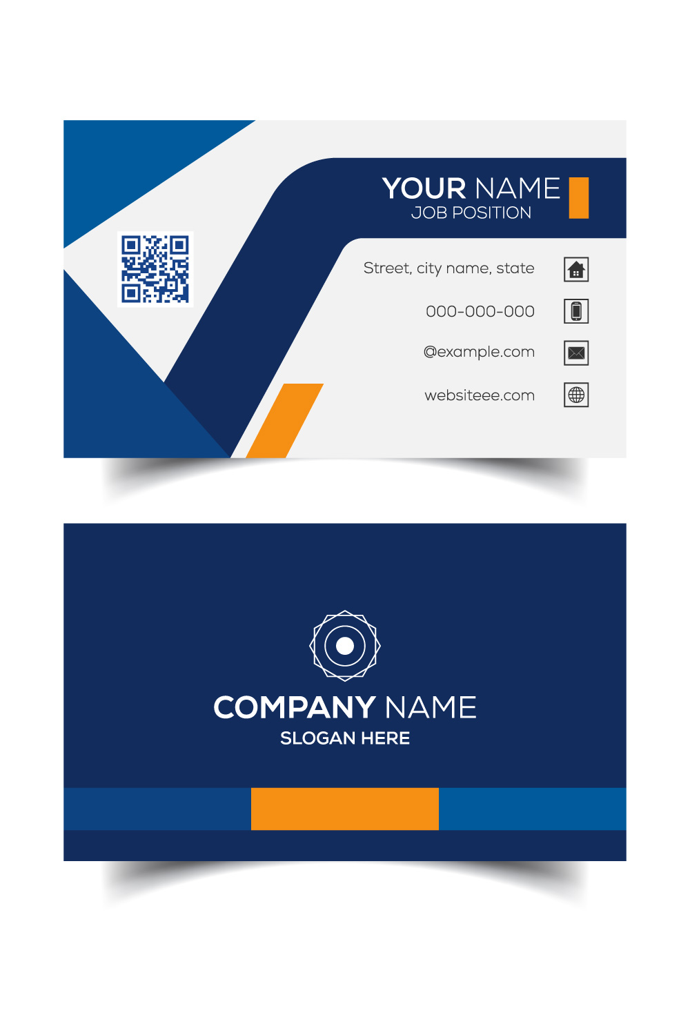 Creative and modern corporate business card template pinterest preview image.