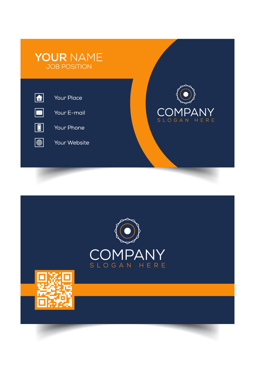 Creative and modern corporate business card template pinterest preview image.