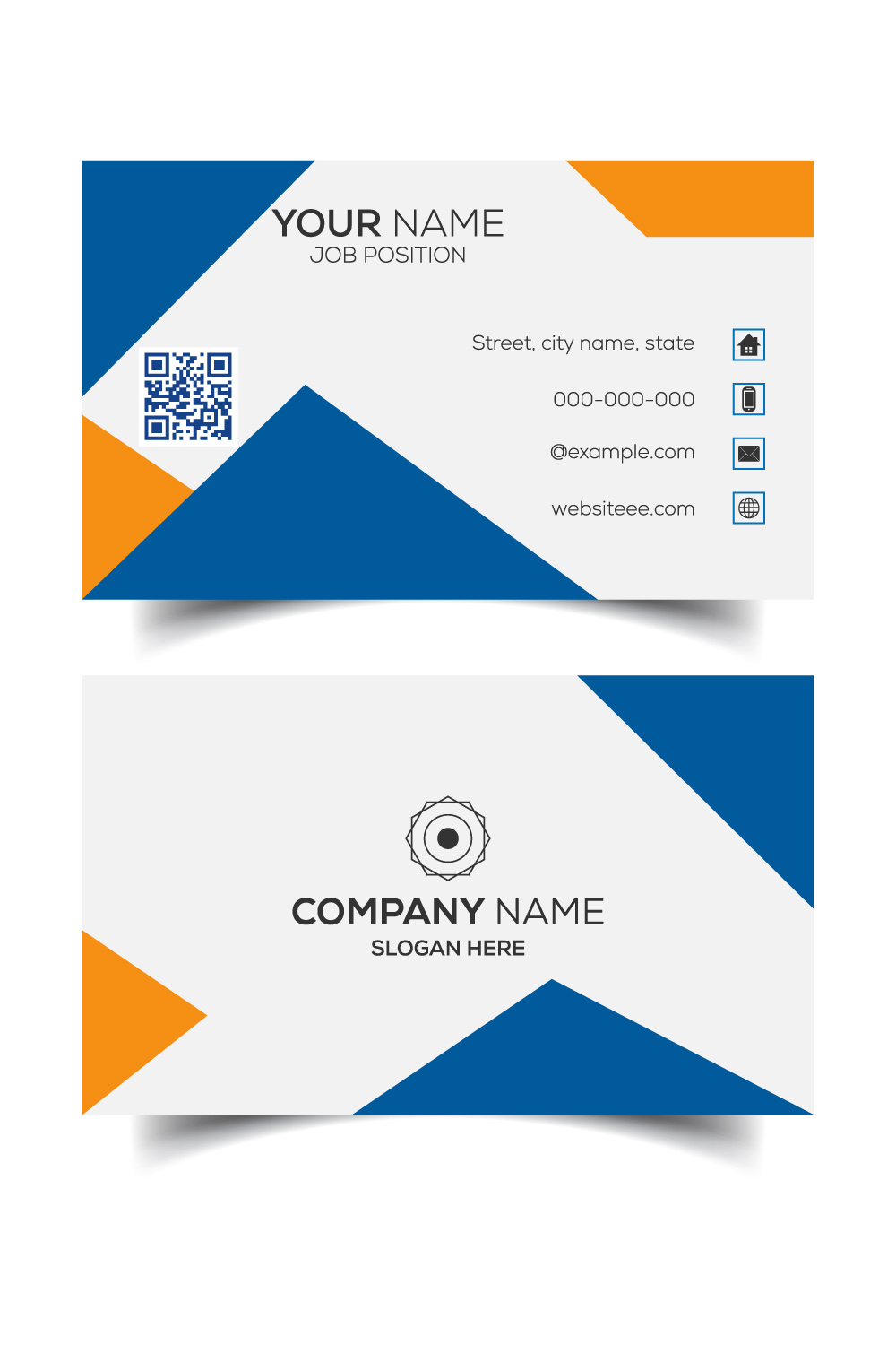 Creative and modern corporate business card template pinterest preview image.