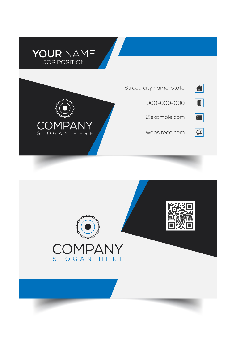 Creative and modern corporate business card template pinterest preview image.