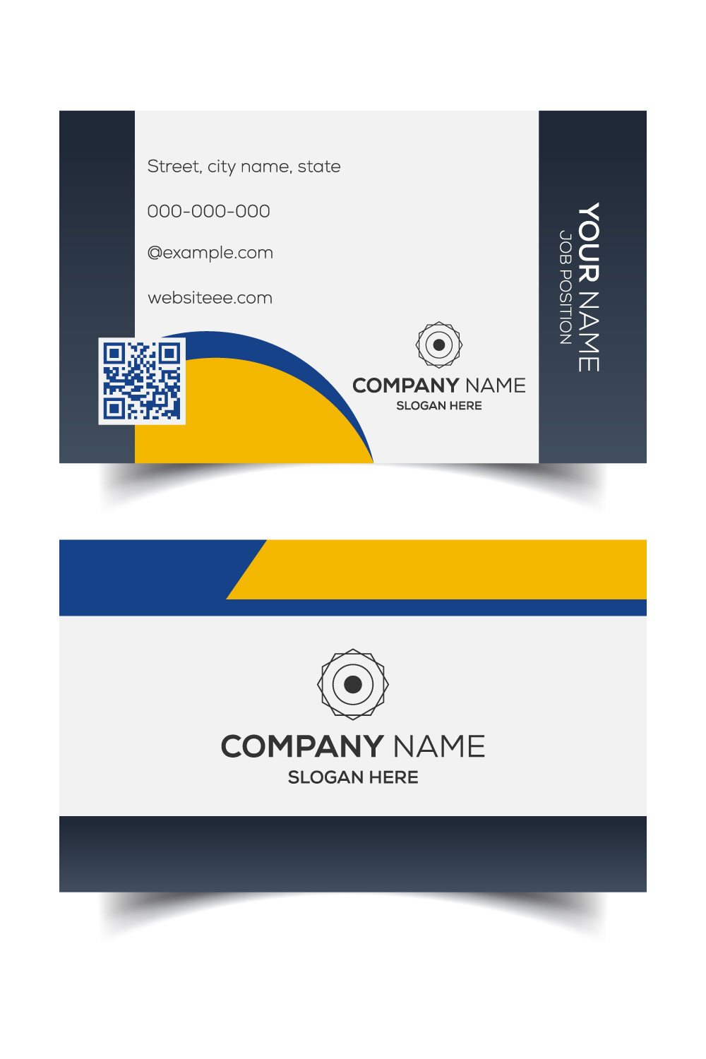 Creative and modern corporate business card template pinterest preview image.