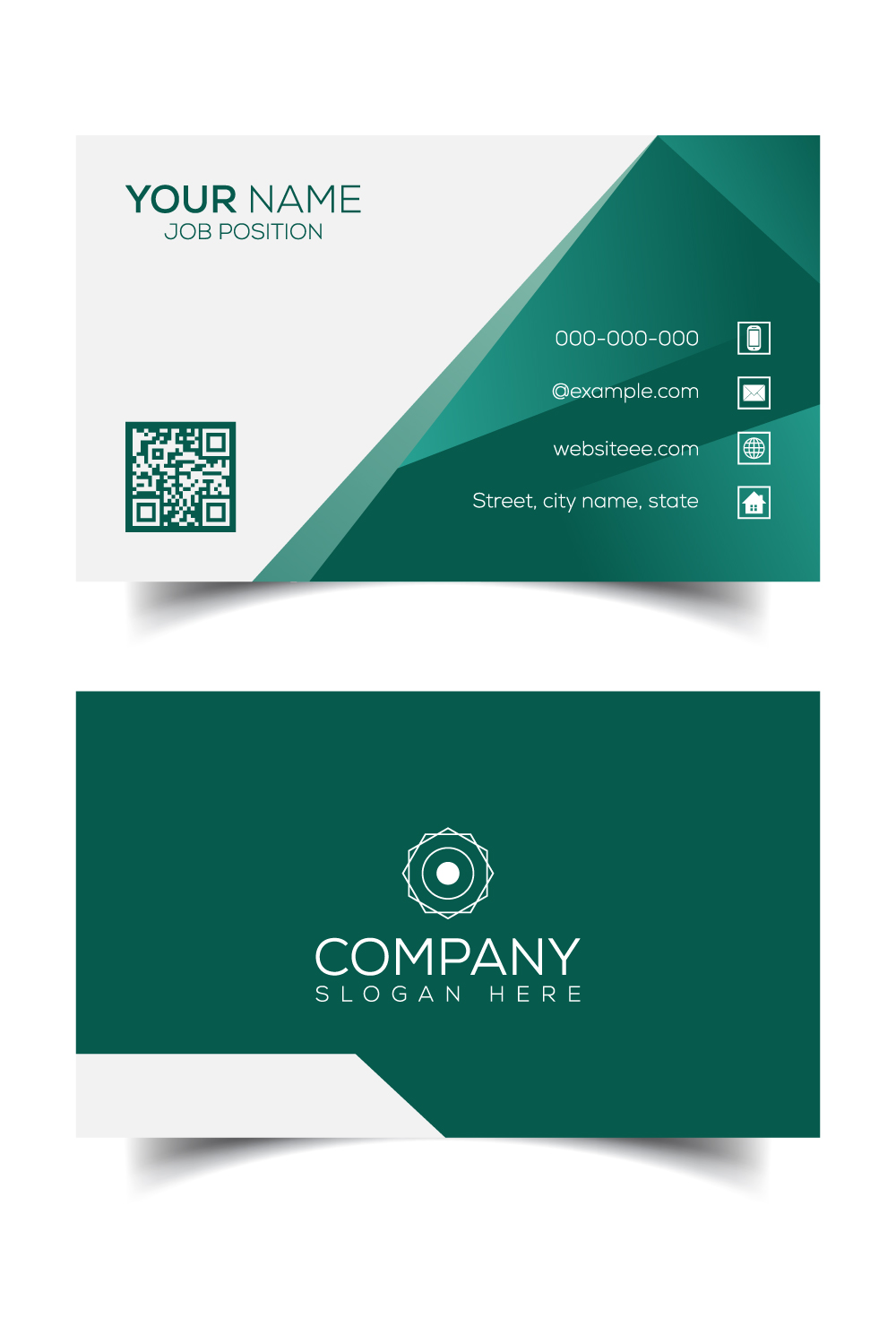 Creative and modern corporate business card template pinterest preview image.