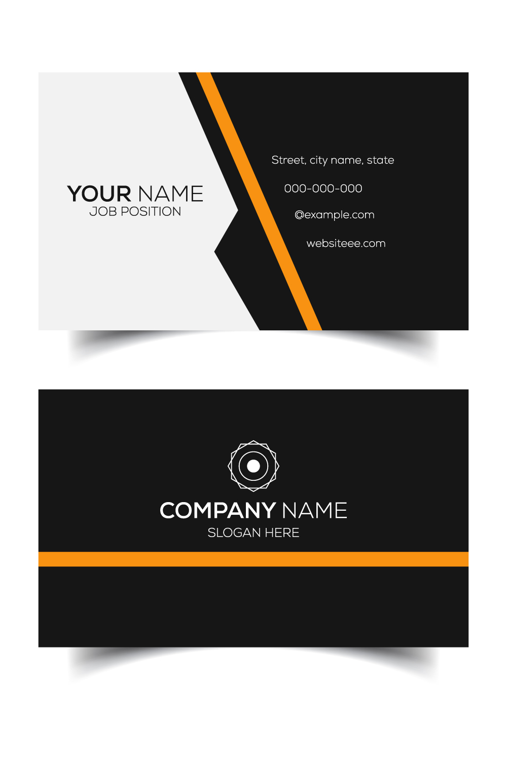 Creative and modern corporate business card template pinterest preview image.