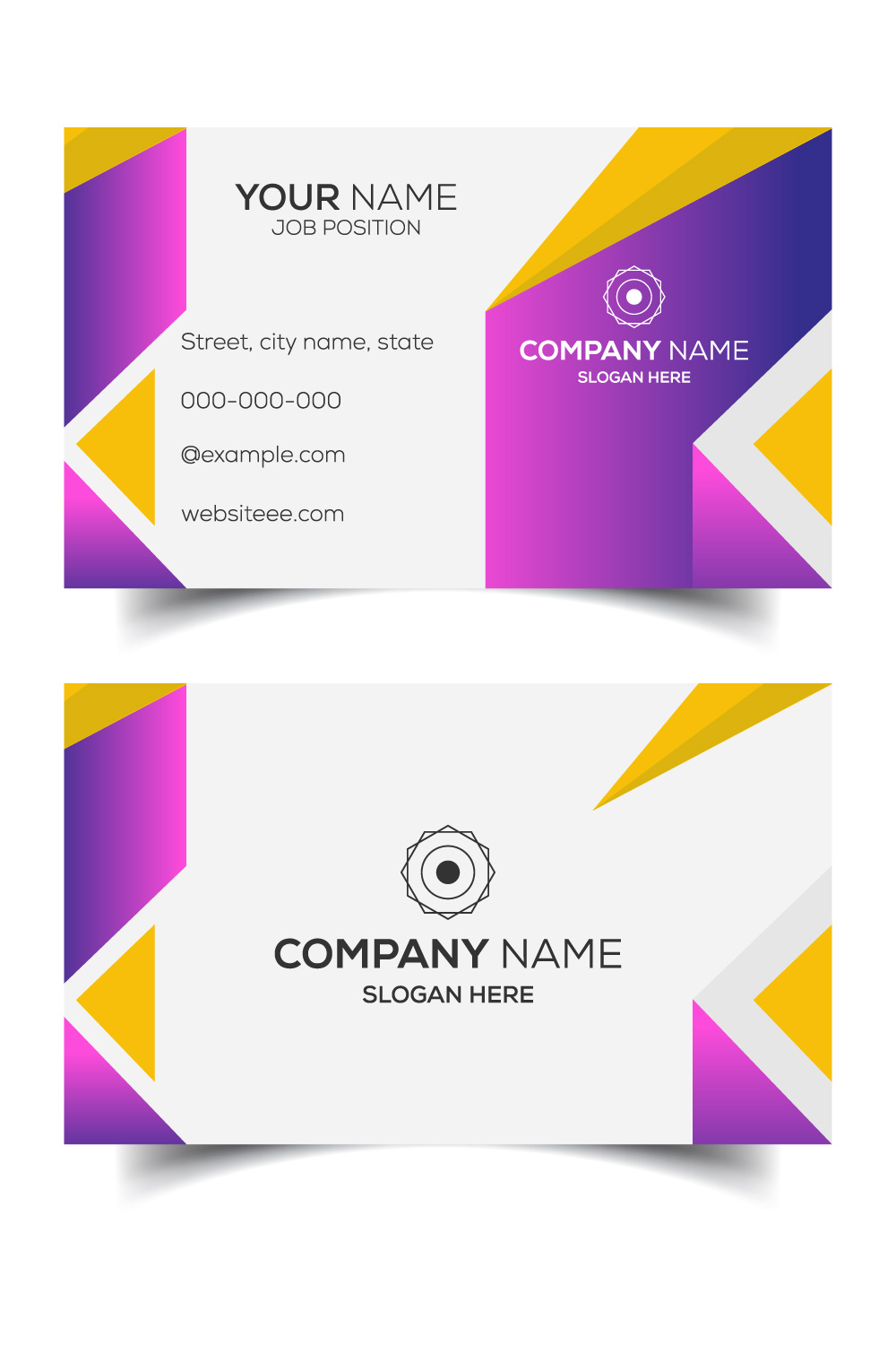 Creative and modern corporate business card template pinterest preview image.