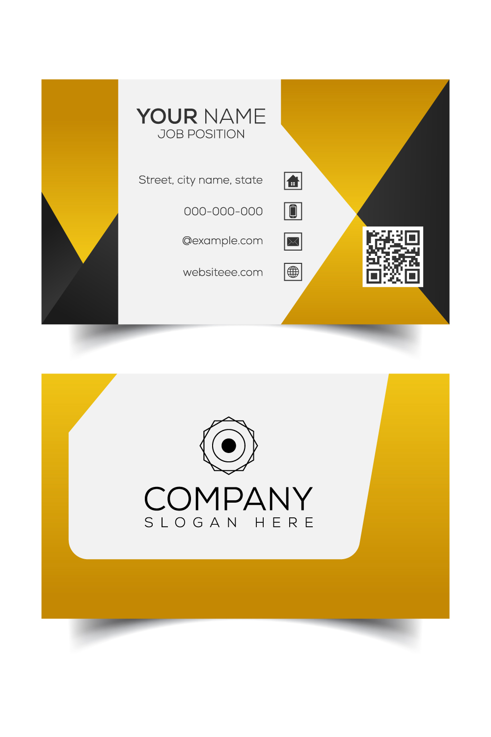 Creative and modern corporate business card template pinterest preview image.