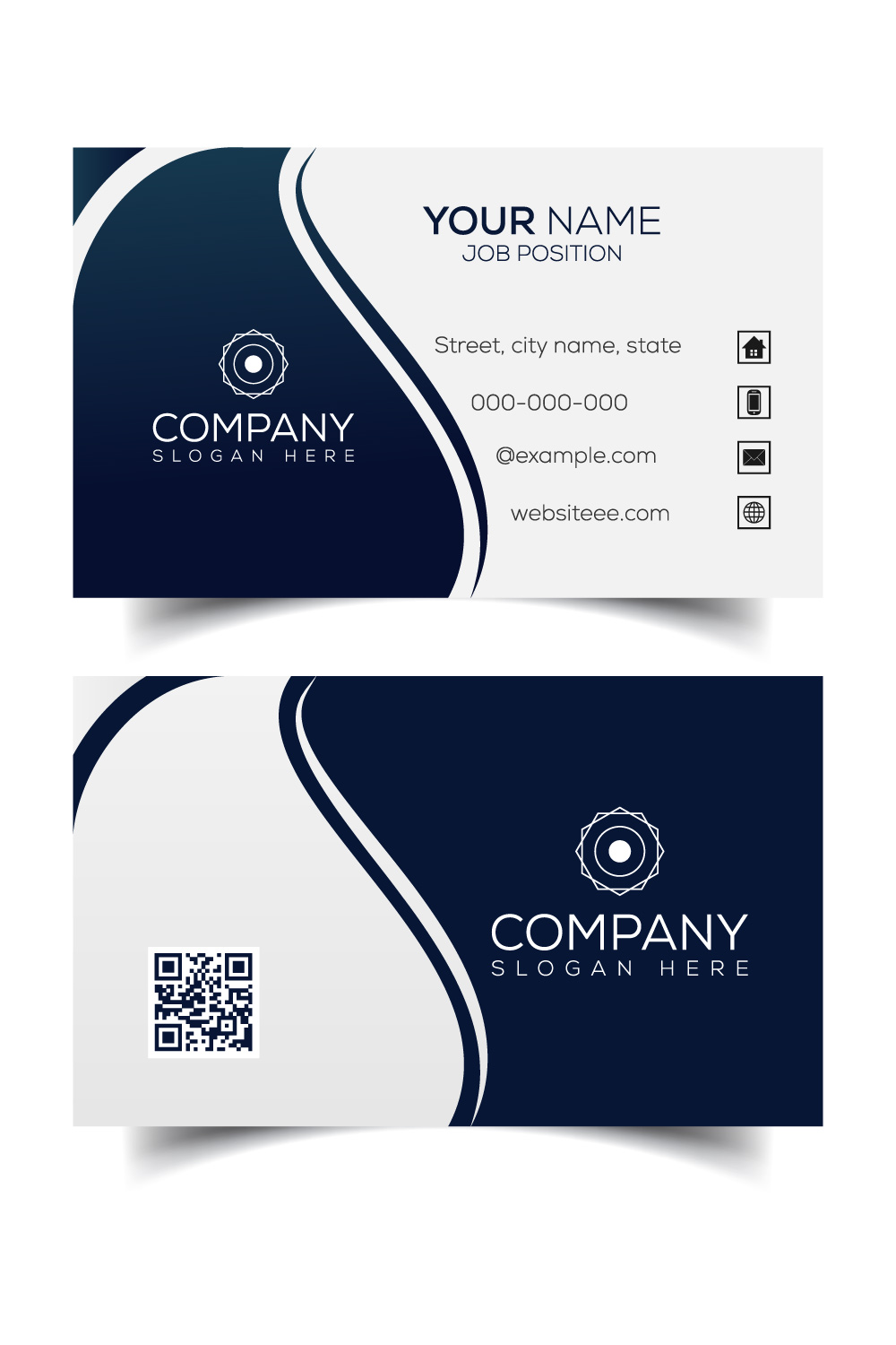 Creative and modern corporate business card template pinterest preview image.