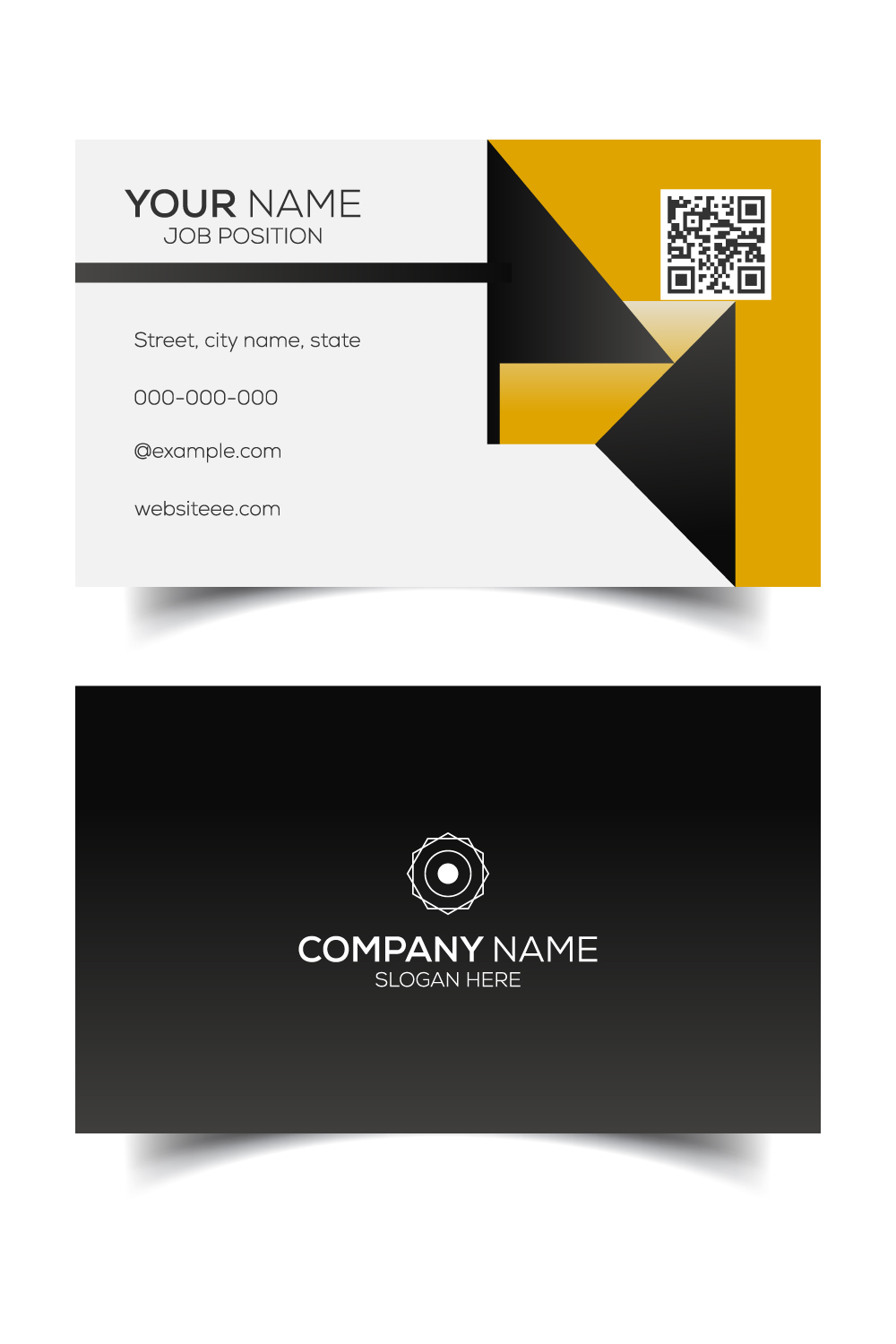 Creative and modern corporate business card template pinterest preview image.