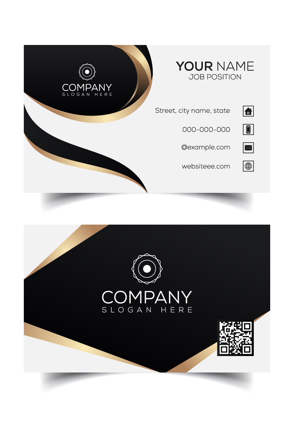 Creative and modern corporate business card template pinterest preview image.