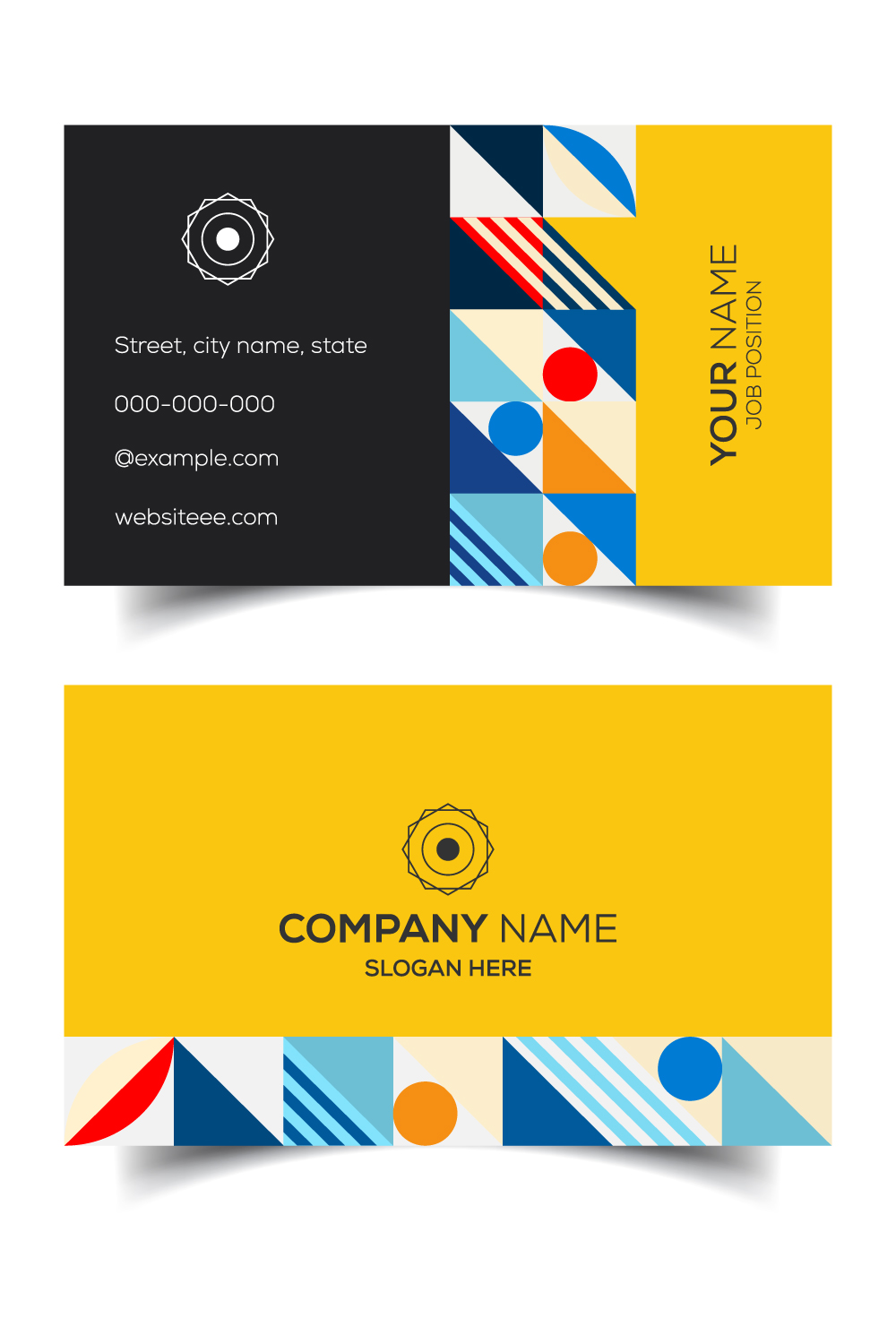 Creative and modern corporate business card template pinterest preview image.