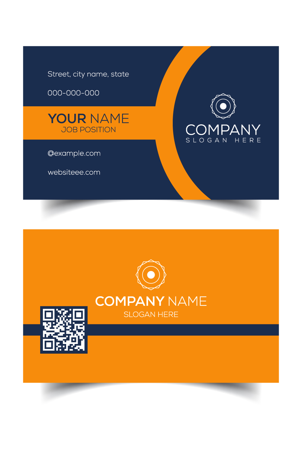 Creative and modern corporate business card template pinterest preview image.