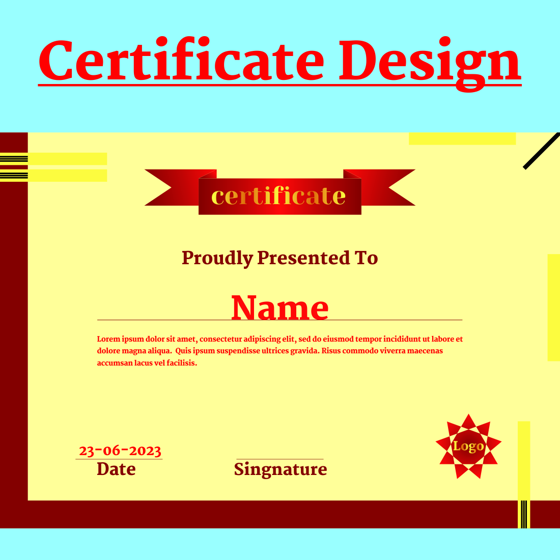Certificate Design preview image.