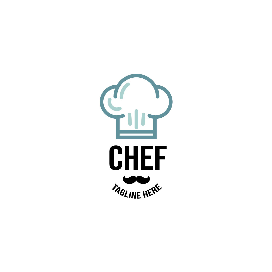 Kitchen Chef Logo Design vector template cover image.