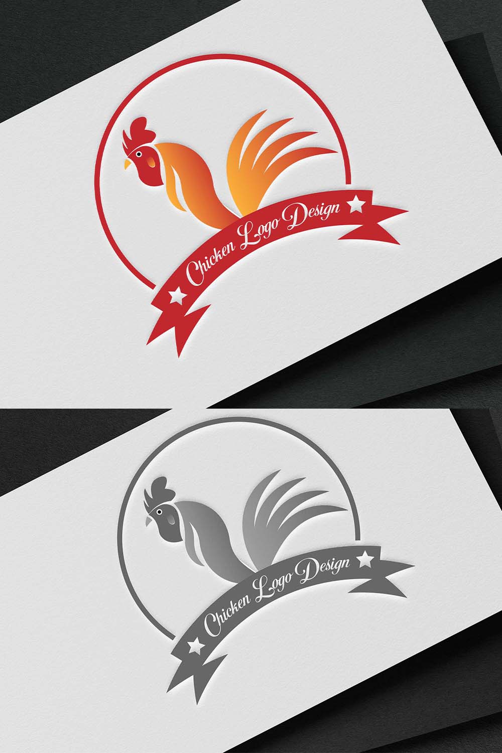 Creative Chicken Restaurant Logo Design-100% editable unique logo pinterest preview image.