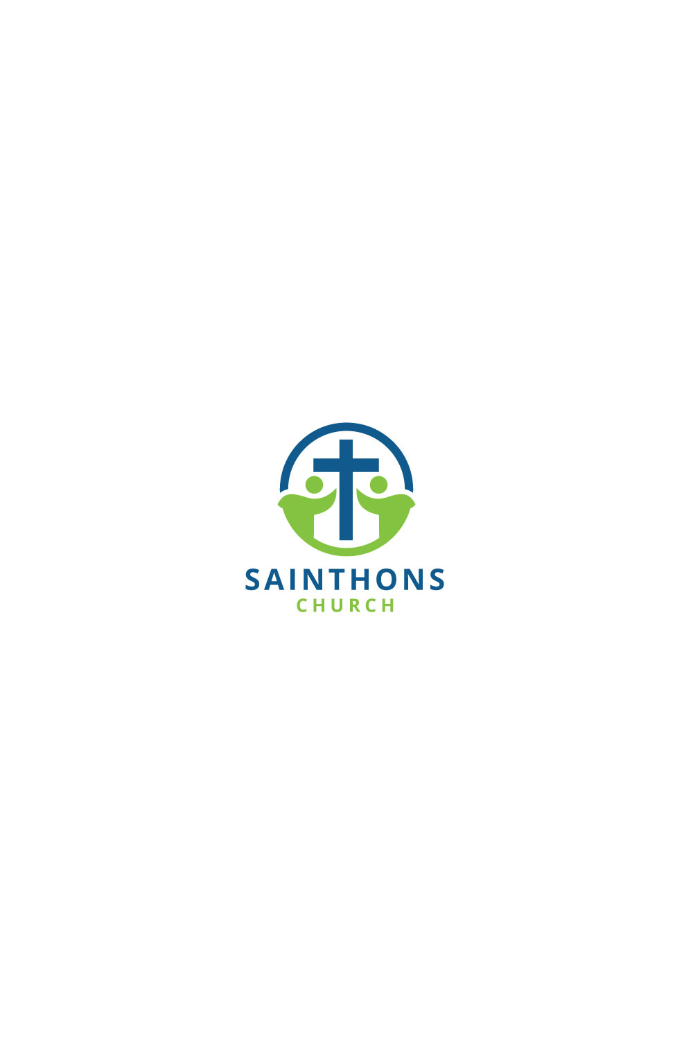 Church logo, religious family icon, Christian sign pinterest preview image.